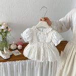 【66-90cm】セットアップ ベビー 花柄 レース ファッション - 画像 (3)