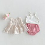 【73-100cm】セットアップ ベビー ノースリープ 花柄 - 画像 (3)