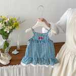 【73-100cm】ワンピース ベビー チェック柄 キャミソール - 画像 (4)