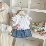【73-100cm】トップスorショートパンツ ベビー フリル カートゥーン - 画像 (4)