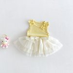 【73-100cm】トップスorスカート ベビー リボン付き スウィート - 画像 (2)