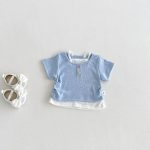 【73-100cm】半袖Ｔシャツorショートパンツ ベビー ドット柄 レイヤード - 画像 (7)