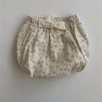 【73-100cm】パンツ ベビー 花柄 リボン付き シンプル - 画像 (3)