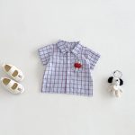 【73-100cm】トップスorショートパンツ ベビー チェック柄 薄手 - 画像 (8)