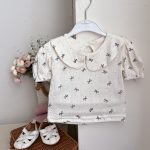【66-100cm】Tシャツ ベビー ドットORリボン 折り襟 - 画像 (6)