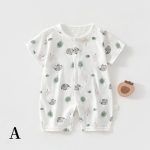 【59-90cm】ロンパース ベビー 小花柄 綿 カバーオール - 画像 (3)
