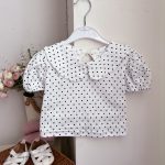 【66-100cm】Tシャツ ベビー ドットORリボン 折り襟 - 画像 (7)