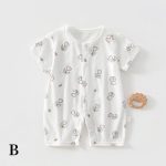 【59-90cm】ロンパース ベビー 小花柄 綿 カバーオール - 画像 (5)