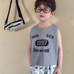 【80-150cm】ベスト ストレッチ 英字 リブタンクトップ - 画像 (8)