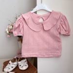 【66-100cm】Tシャツ ベビー ドットORリボン 折り襟 - 画像 (8)