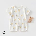 【59-90cm】ロンパース ベビー 小花柄 綿 カバーオール - 画像 (6)