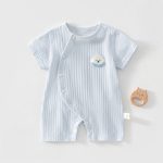 【59-90cm】ロンパース ベビー いぬ柄 コットン シンプル - 画像 (3)