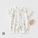 【59-90cm】ロンパース ベビー 小花柄 綿 カバーオール - 画像 (7)