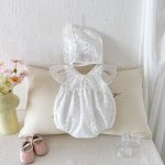 【66-100cm】ロンパース ベビー ホワイト 蝶結び - 画像 (4)