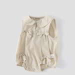 【66-90cm】ロンパース ノースリーブ ベージュ ベビー服 - 画像 (7)