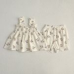 【66-100cm】セットアップ ベビー サスペンダートップス&ショーツセット - 画像 (2)