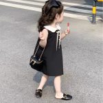 【80-130cm】ワンピース 女の子 リボン 丸襟 - 画像 (6)