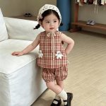 【73-100cm】ベスト&パンツ ベビー オシャレ チェック