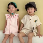 【80-150cm】セットアップ 女の子 リンクコーデリネン - 画像 (3)