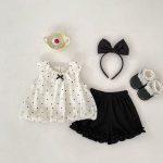 【73-120cm】セットアップ 女の子 可愛い ドット ブラウス＆パンツ - 画像 (9)
