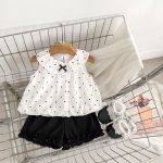 【73-120cm】セットアップ 女の子 可愛い ドット ブラウス＆パンツ - 画像 (6)