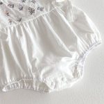 【66-90cm】 ロンパース 刺繍入り フリル袖 リボン付き - 画像 (12)