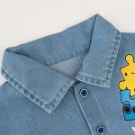 【73-120cm】セットアップ ベビー ネクタイ付き デニム - 画像 (10)
