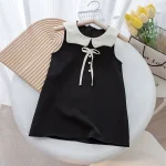【80-130cm】ワンピース 女の子 リボン 丸襟 - 画像 (8)