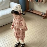 【73-100cm】ベスト&パンツ ベビー オシャレ チェック - 画像 (6)