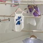 【66-90cm】ロンパース ベビー 韓国風 キャミ 熊柄 - 画像 (4)