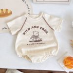 【66-90cm】半袖ロンパース ベビー INS風 大人気 レタープリント - 画像 (4)