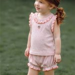 【73-100cm】セットアップ ベビー フリル くだもの刺繍入り ノースリーブ - 画像 (5)