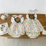 【66-120cm】ロンパースor セットアップ ベビー チューリップ - 画像 (3)