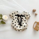 【66-90cm】ロンパース ベビー ウサギ ドットリボン - 画像 (4)
