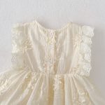 【66-90cm】ロンパース ベビー クリーム フラワー 刺繡 - 画像 (13)