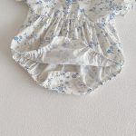 【66-140cm】ロンパースorワンピース ベビー 姉妹服 レースブルー花 - 画像 (19)