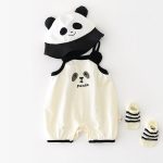 【66-90cm】サロペット 可愛い パンダ ベビー服