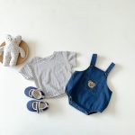 【66-90cm】サロペロンパースorTシャツ クマ柄 デニム ベビー服 - 画像 (13)