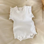 【66-90cm】ロンパース or ボトムス ベビー ノーカラー フリルリーブ - 画像 (6)