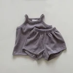 【73-100cm】セットアップ ベビー 韓国風 キャミワッフル - 画像 (9)