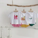 【66-100cm】セットアップ ロンパース ベビー 韓国風 フルーツ柄