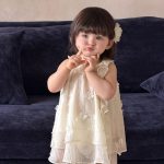【73-100cm】ワンピース ベビー 立体 フラワー おしゃれ