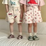 【80-150cm】ショートパンツ プリント コットン カジュアル