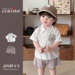 【73-100cm】セットアップ  ベビー 可愛い チェック シャツ＆パンツ