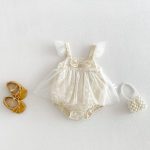 【66-90cm】ロンパース ベビー 蝶結び プリンセス