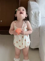 【66-90cm】ロンパース ベビー 韓国風 チューリップ