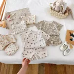 【66-100cm】セットアップ ベビー 小花柄ORレモンワッフル