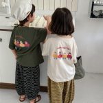【80-140cm】半袖Ｔシャツ バックカートゥーン プリント