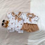 【66-100cm】ロンパースorセットアップ ベビー クマ セーラー