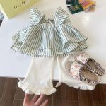 【73-120cm】トップスorパンツ ベビー トレンド ストライプ